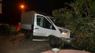 Kamyonet evin bahçesine daldı