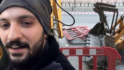 Kepçenin dişleri sırtına saplanan genç ağır yaralandı