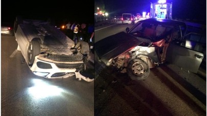 İki otomobil çarpıştı: 3'ü çocuk 10 yaralı