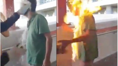 Adamın Üzerine Benzin Dökerek Ateşe Verdiler!