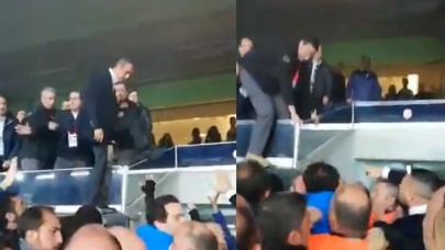 Ali koç tribünden atladı: Fenerbahçeli taraftarı kovaladı