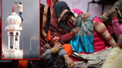 Hindistan'daki ırkçıların İslam nefreti pes dedirtti: Caminin minaresindeki hilalleri söktüler!