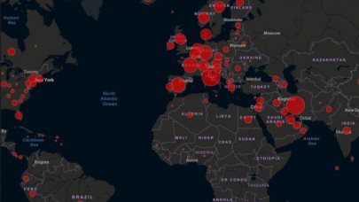 Koronavirüsü anbean takip edebileceğiniz online harita yayınlandı