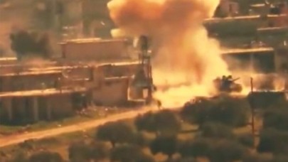 Suriye Milli Ordusu rejime ait tankı imha etti!