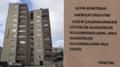 Sağlıkçılar için asılan yazı tepki çekti: Site yöneticisi özür diledi