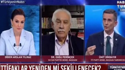 Canlı yayında gösterilen fotoğraflar Doğu Perinçek’i çileden çıkardı