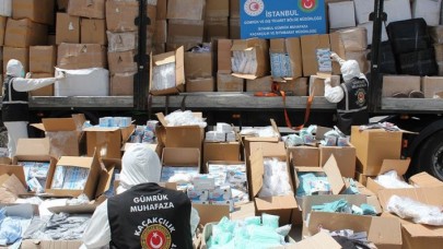 İstanbul'da 2 milyonu aşkın tıbbi koruyucu malzeme ele geçirildi