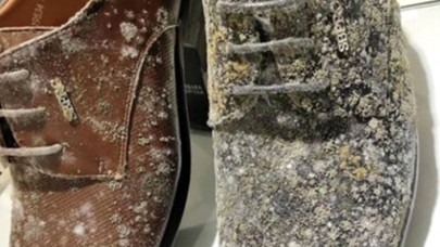 Koronavirüs nedeniyle kapalı olan mağazadaki ayakkabı ve çantalar küflendi