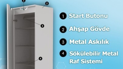 DORJET İçerisindeki eşyaları virüsten arındıran steril dolap üretti
