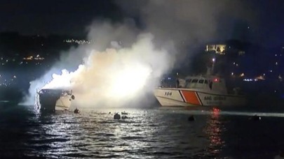 Bebek açıklarında bir tekne yandı ve battı