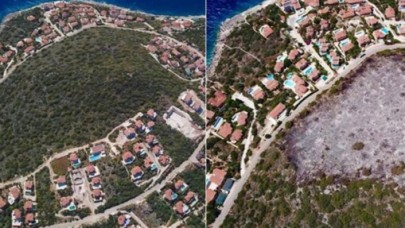 Antalya Kaş'ta ağaçları yanan arazi imara açıldı!