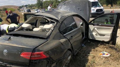 Giresun'daki Bakan Kurum'un korumaları Çorum'da kaza yaptı