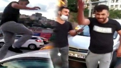 İstanbul'da maganda,  kadın sürücüye ve aracına saldırdı