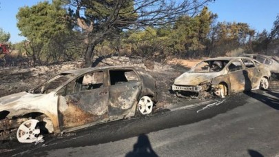 Seferihisar'da çıkan yangında 50 araç yandı
