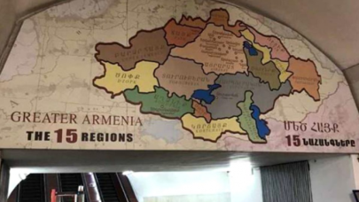 Ermenistan'da bulunan metroda skandal harita: Türkiye'yi topraklarına katmışlar!