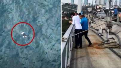 Taksiden inen şahıs,  birkaç saniye içinde 15 Temmuz Şehitler Köprüsünden atladı