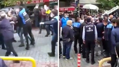 İBB ve Fatih zabıtaları birbirine girdi: Tekme ve yumruklar havada uçuştu