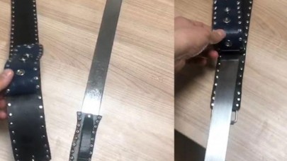 Bekçiler bile şaştı kaldı: Kemer görünümlü döner bıçağı ele geçirilen şüpheli gözaltına alındı