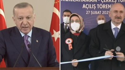 Cumhurbaşkanı Erdoğan,  tünel açılışında iki eksiği fark edip uyardı: 'Yapan firmayla hemen görüşün'