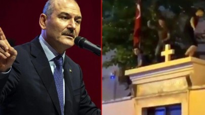 Bakan Soylu'dan kilisenin duvarına çıkıp dans edenlere tepki: Saygısızlığı yapanlar gözaltında