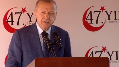 Cumhurbaşkanı Erdoğan,  Kıbrıs'ta 'Hiç kusura bakmasınlar' dedi ve dünyaya ilan etti