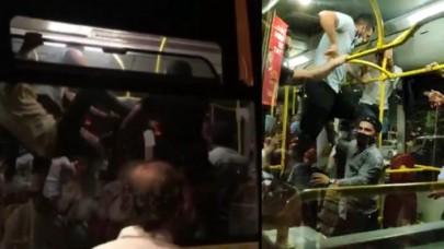 İstanbul'da otobüste maske kavgası: Tekmeler havada uçuştu!