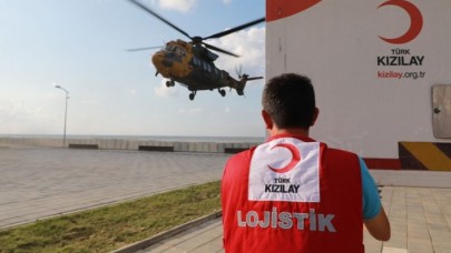 Kızılayın  hazırladığı yardımlar MSB helikopterleriyle sel bölgelerine ulaştırılıyor