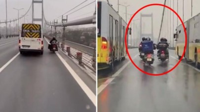 "Helal olsun" dedirten anlar: Şiddetli fırtınada otobüsler motosikletli kuryelere siper oldu