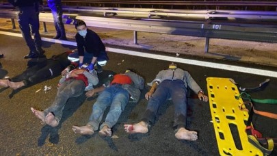 TEM Otoyolu'nda içinde 9 Afgan kaçak olan taksi kaza yaptı: Can pazarı!