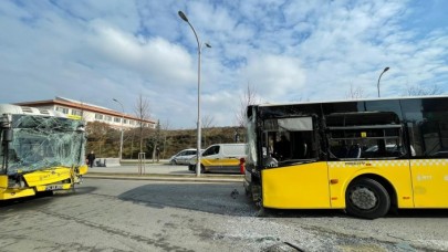İETT otobüsleri kafa kafaya çarpıştı: 6 yaralı