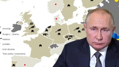 Hangi ülke Ukrayna'ya ne gönderecek? Bu harita Putin'i kara kara düşündürür