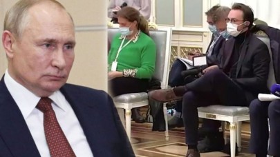 Oturuşuyla dikkat çeken Fransız gazeteci Putin'i kızdırdı