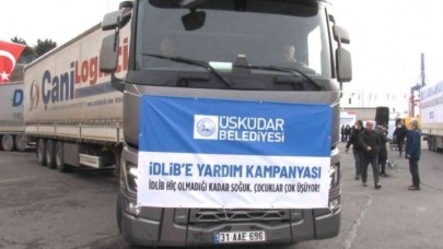 Üsküdar'dan İdlib'e 100 tırlık yardım konvoyu yola çıktı