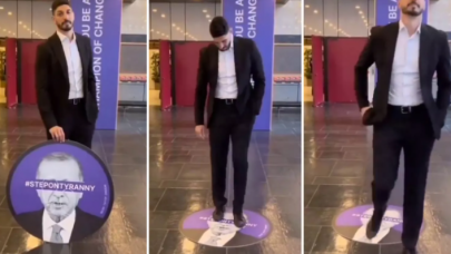 Gülen'in manevi oğlu Enes Kanter'den alçak paylaşım: Cumhurbaşkanı Erdoğan'ın posterini çiğnedi