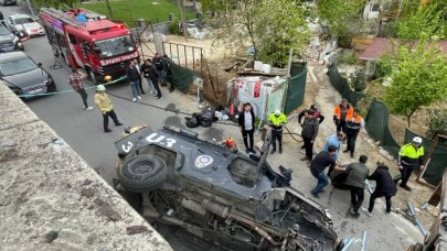 Sarıyer'de zırhlı polis aracının devrilmesi sonucu 2 polis yaralandı