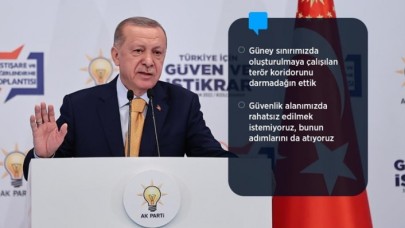 Cumhurbaşkanı Erdoğan: Güney sınırlarımızdaki güvenlik hattımızın eksiklerini yeni harekatlarla tamamlayacağız