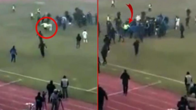 Gösterdiği kırmızı kart sonu oldu! Futbolcular ve taraftarlar,  hakemi döve döve öldürdü