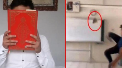 Kur'an-ı Kerim'e tekme atan genç,  video çekerek kendisini savundu