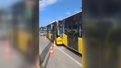 Ümraniye'de 3 İETT otobüsü zincirleme kaza yaptı