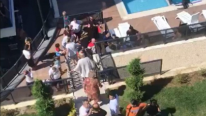 Bursa'da havuza girmek isteyen Suriyeliler,  site sakinlerini darp etti