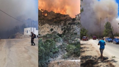 Datça'da yangın büyüdü,  evlere sıçradı: Yaralılar var