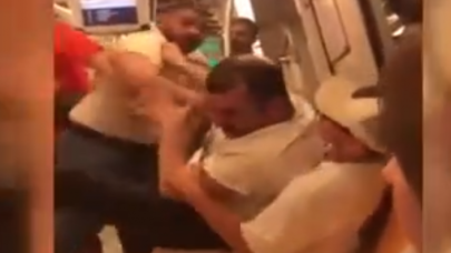 Kadıköy metroda dehşet anları: Alkol kavgasında yolcular araya girdi