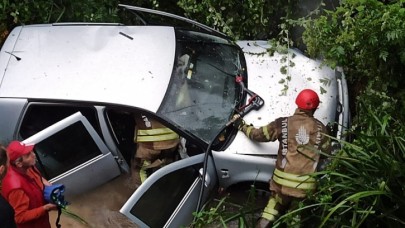 Beykoz'da dereye uçan otomobilin sürücüsü Türkan Sancaklı yaralandı