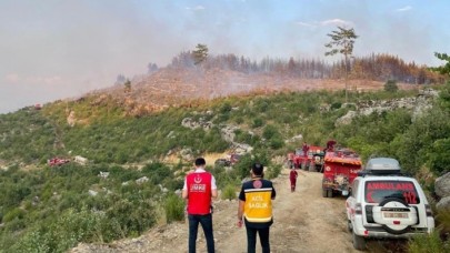 Burdur'daki orman yangınına havadan ve karadan müdahale sürüyor
