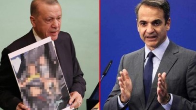 Cumhurbaşkanı Erdoğan'ın kürsüden gösterdiği fotoğraf Yunanistan'ı ayağa kaldırdı