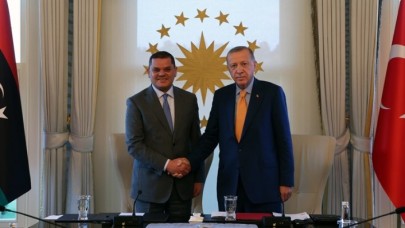 Cumhurbaşkanı Erdoğan,  Libya Ulusal Birlik Hükümeti Başbakanı Dibeybe'yi kabul etti