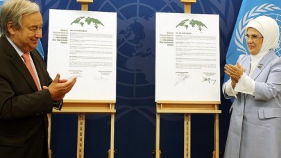 Guterres ve Emine Erdoğan,  "Sıfır Atık Projesi" için iyi niyet beyanı imzaladı