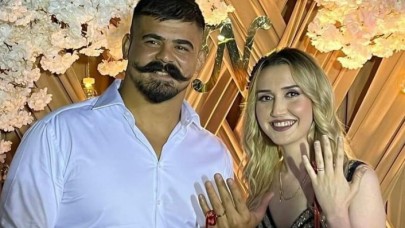 Kırkpınar başpehlivanı Cengizhan Şimşek,   Nur Damla Belen ile nişanlandı
