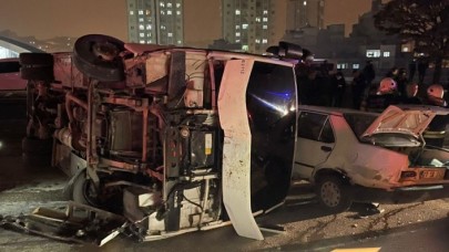 Gaziantep'te devrilen polis midibüsündeki 5 memur yaralandı