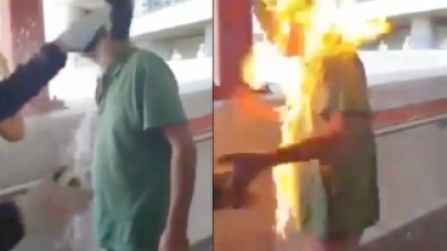 Üzerine Benzin Döküp Ateşe Verdiler!